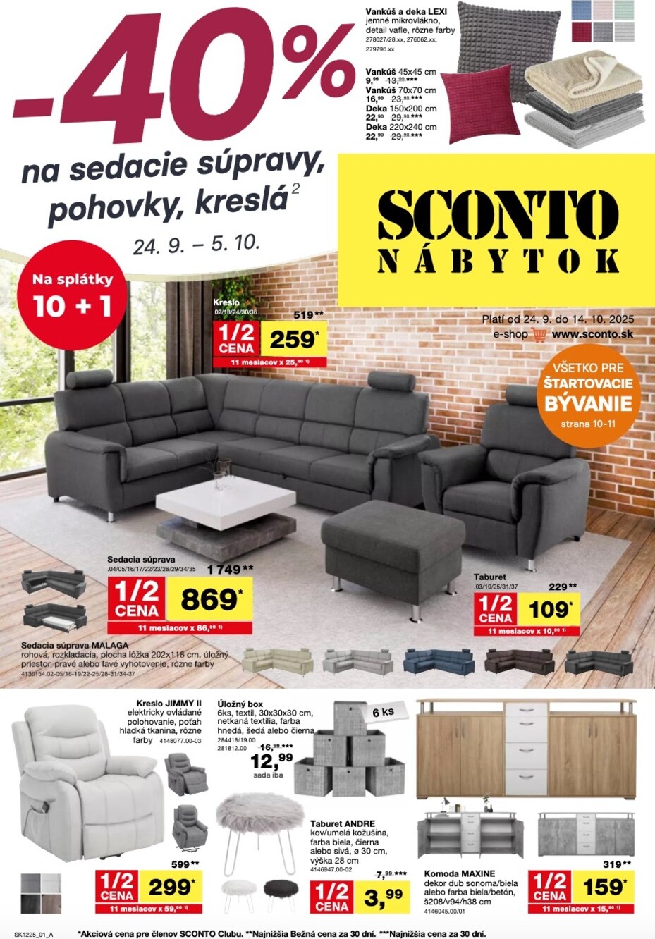 Leták SCONTO nábytok platný od 24.09. do 14.10.