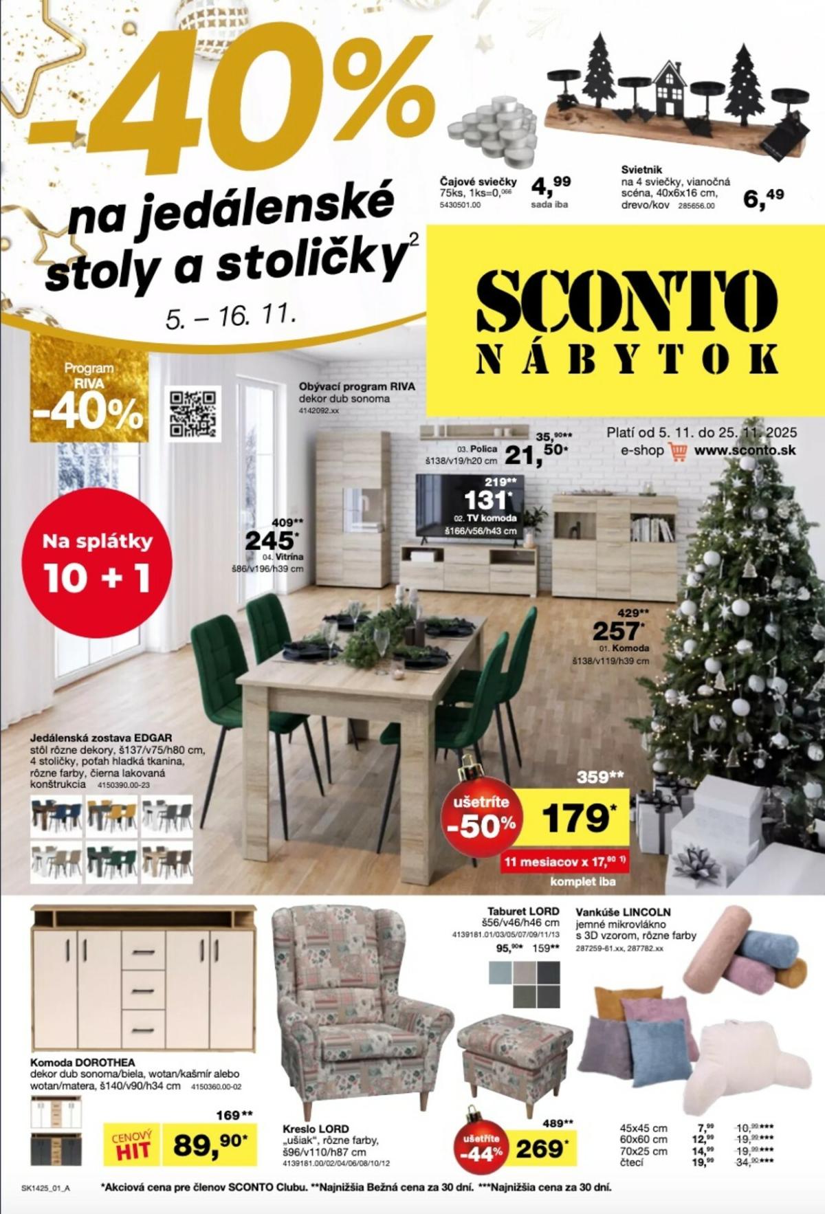 Leták SCONTO nábytok platný od 05.11. do 25.11.