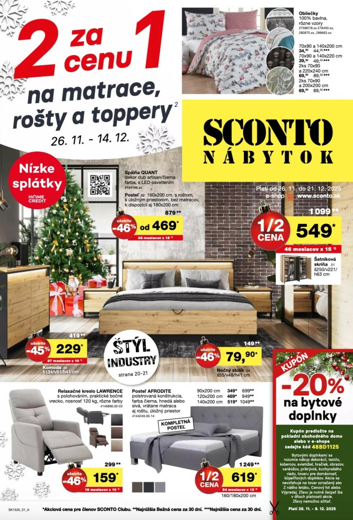 Leták SCONTO nábytok platný od 26.11. do 14.12.