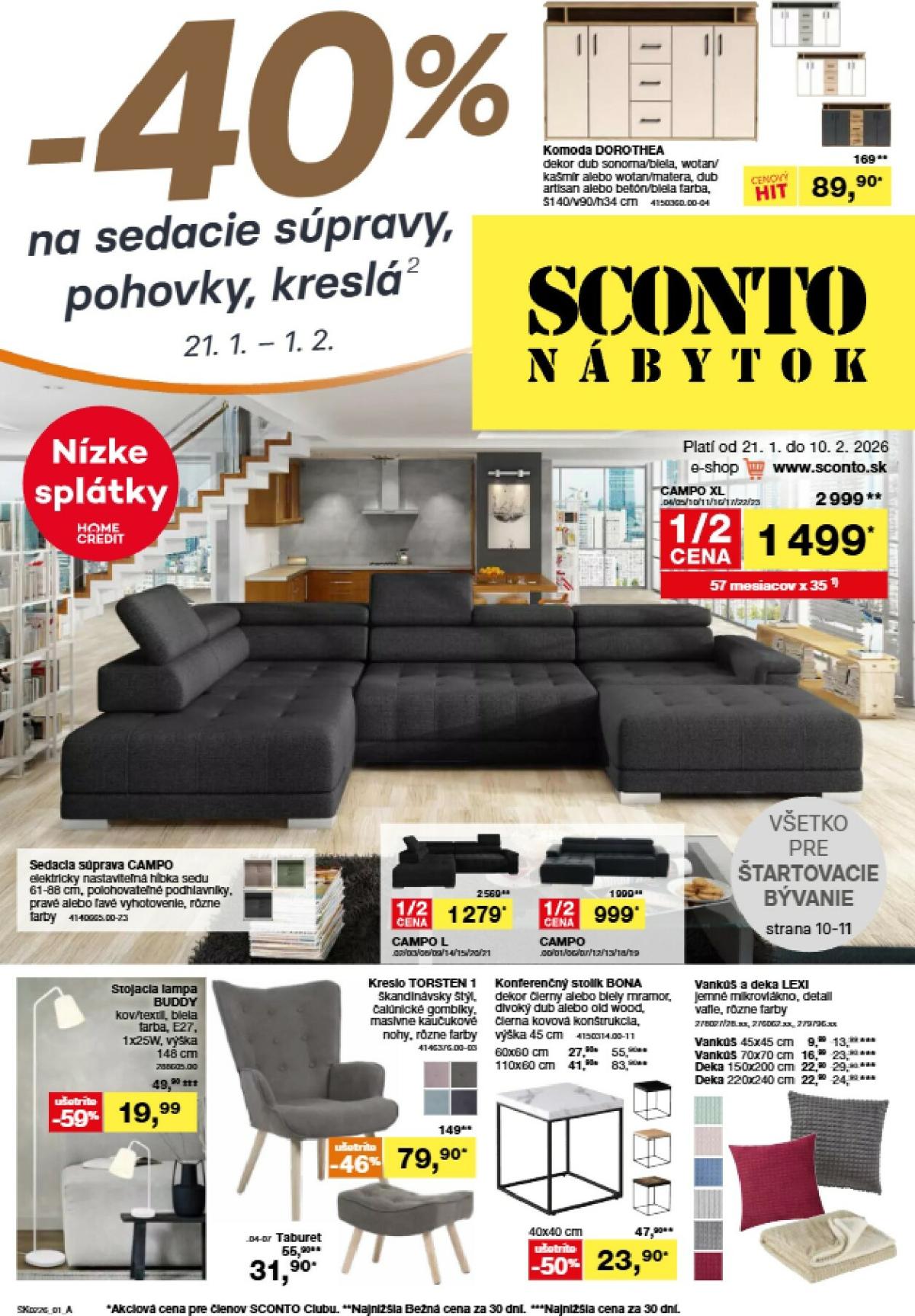 Leták SCONTO nábytok platný od 21.01. do 10.02.