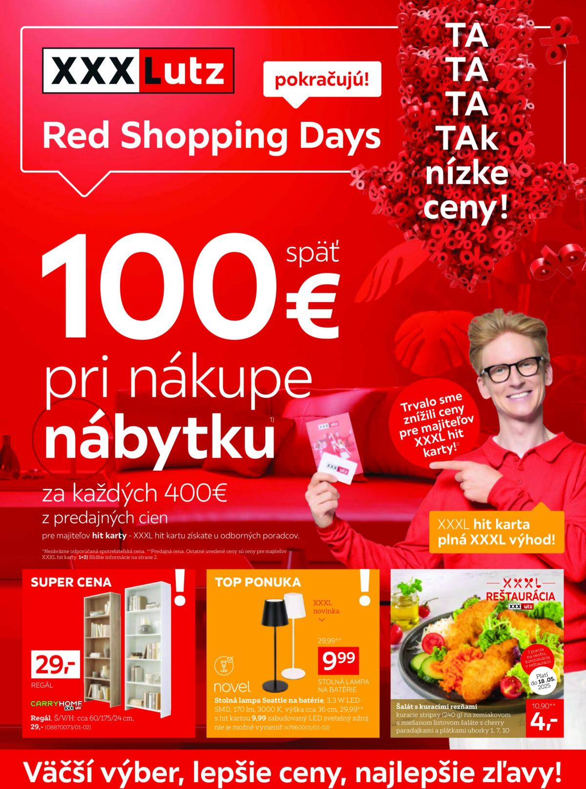 XXXLutz - Red Shopping Days v XXXLutz! leták platný od 05.05. - 18.05.