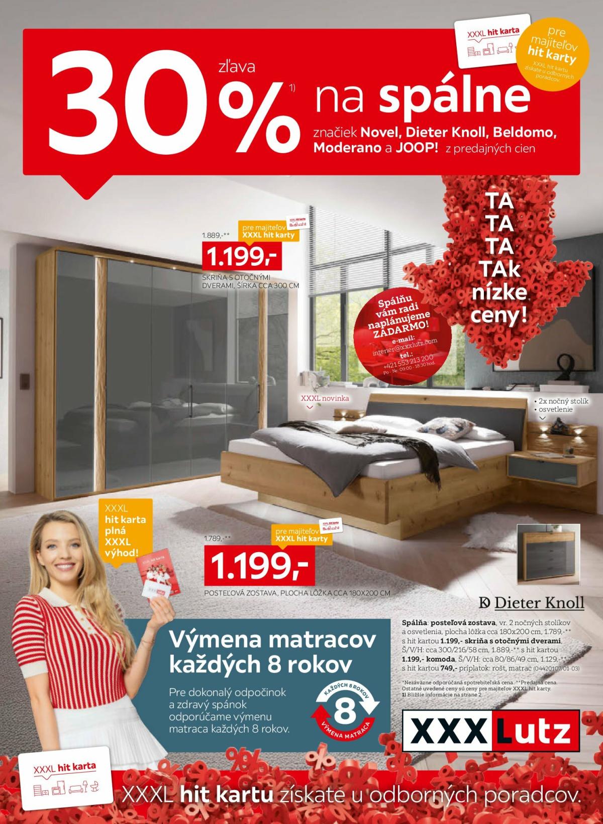 Leták XXXLutz - Zľava 30 % na vybrané značky spální platný od 01.09. do 30.09.