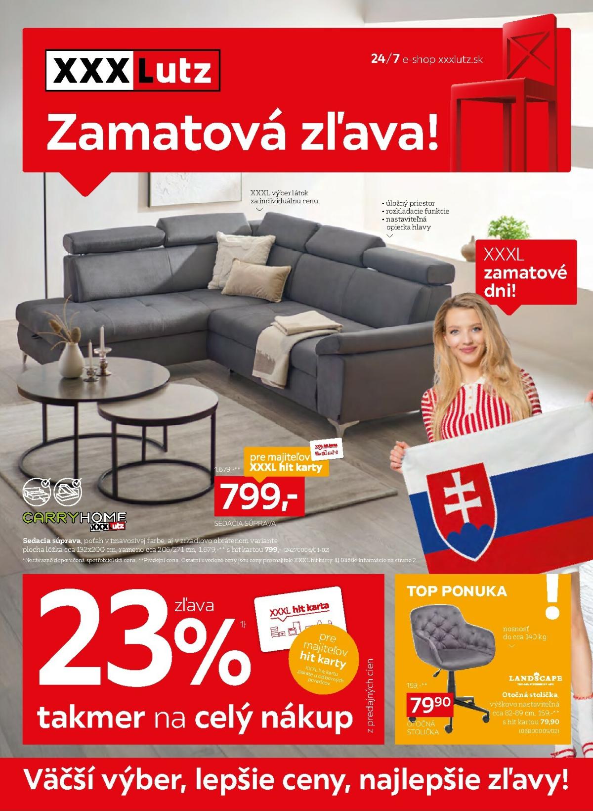 Leták XXXLutz - Zľava 23 % na takmer celý nakup platný od 03.11. do 16.11.