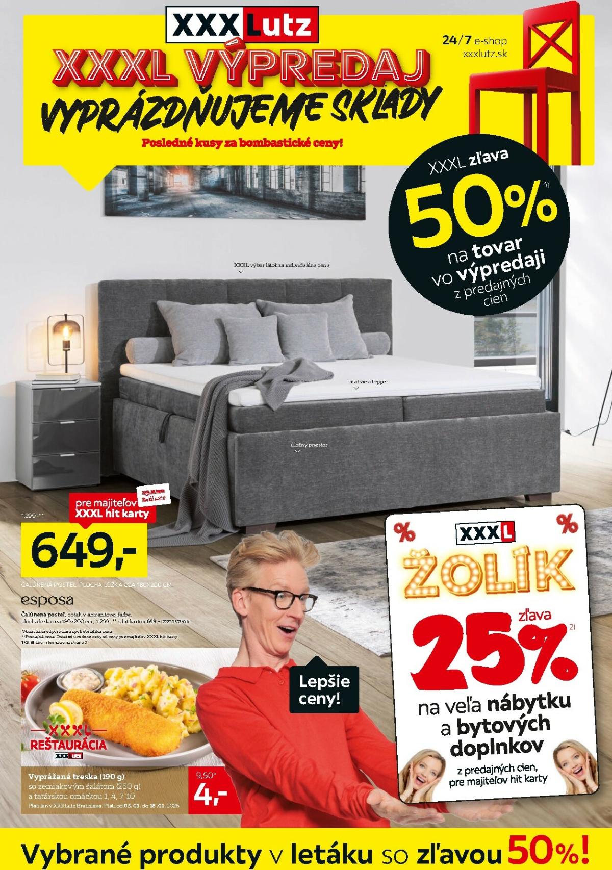 Leták XXXLutz - Výpredaj platný od 05.01. do 18.01.