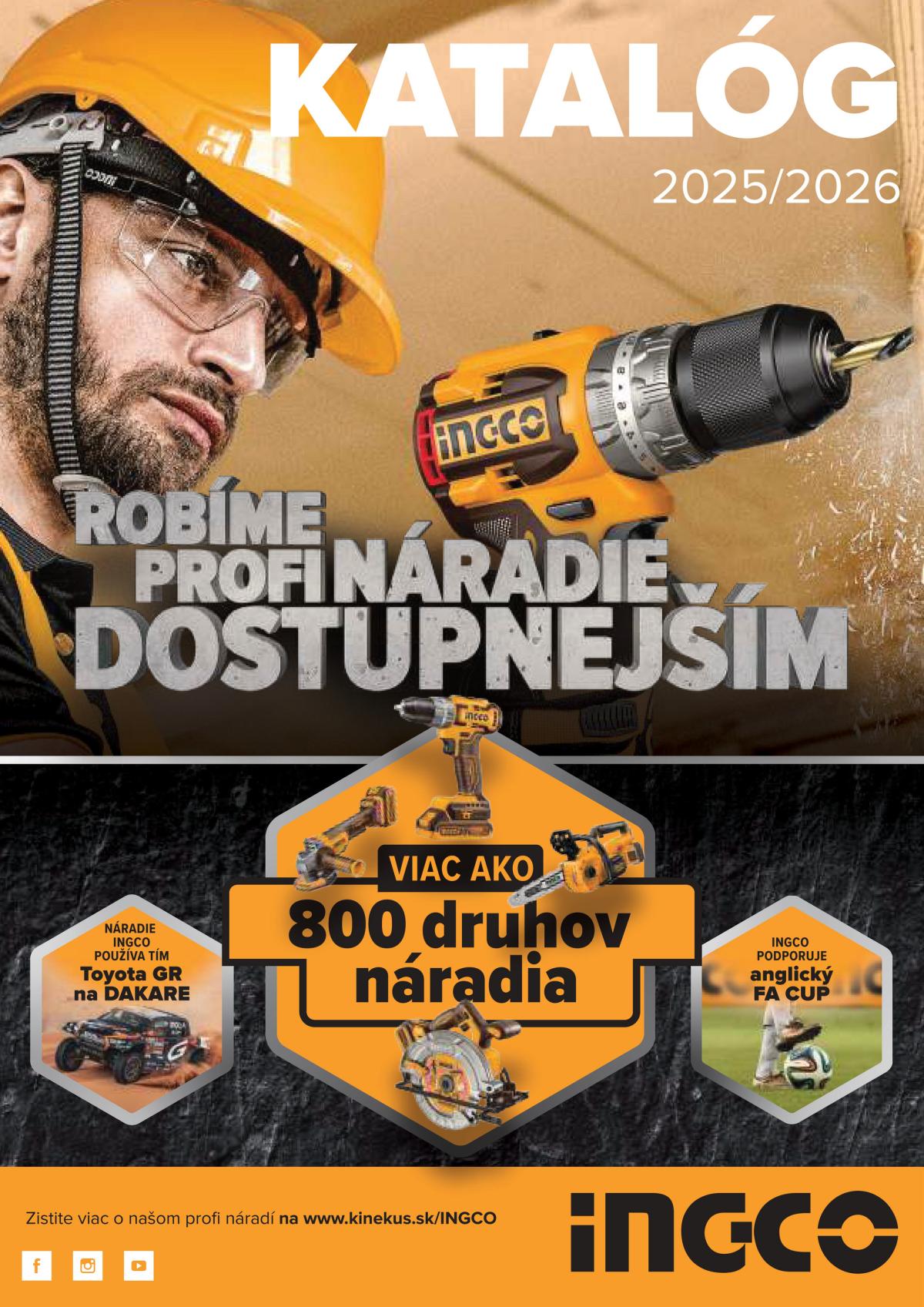 Leták Kinekus - Katalóg INGCO 2025 platný od 06.11. do 01.01.