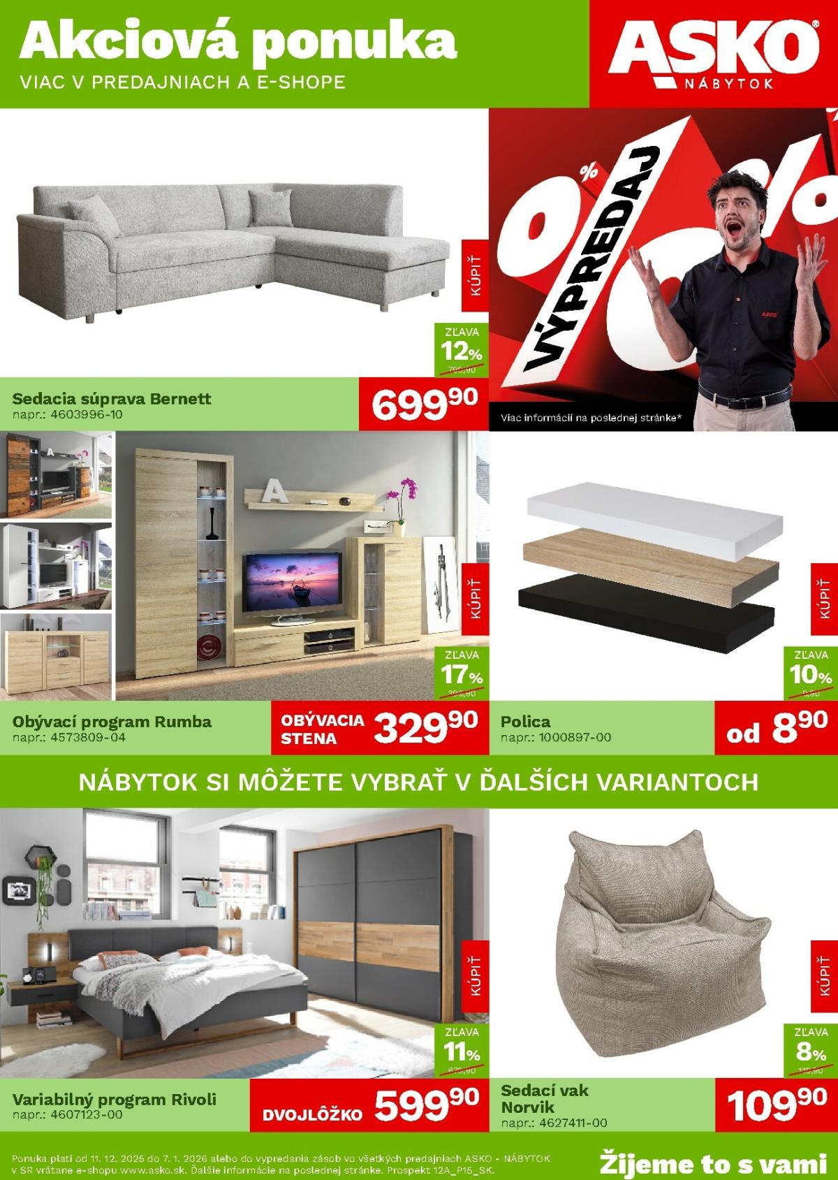 Leták ASKO NÁBYTOK platný od 11.12. do 07.01.