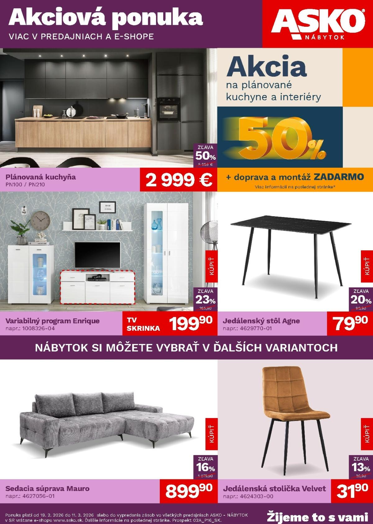 Leták ASKO NÁBYTOK platný od 19.02.2026 do 11.03.2026