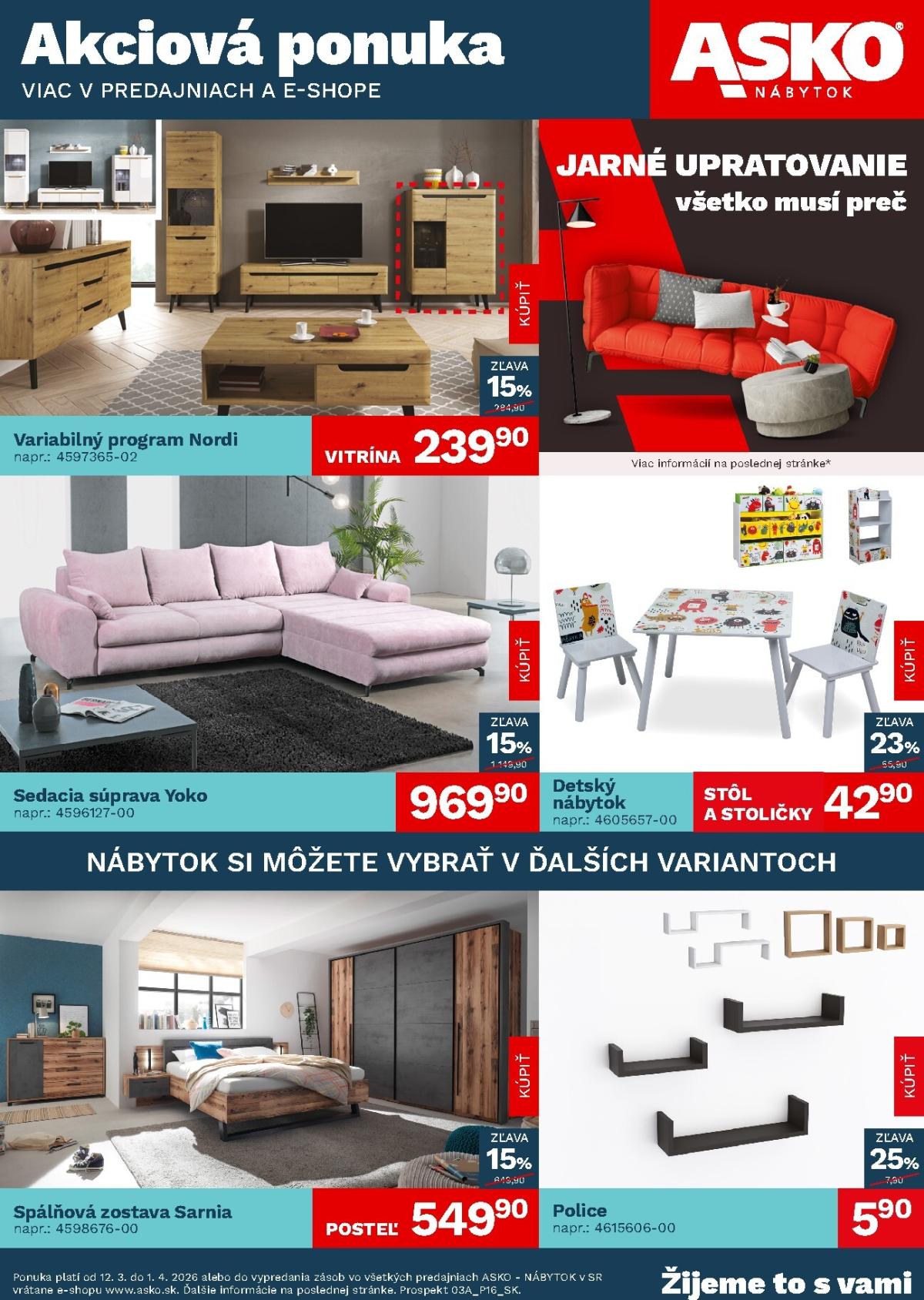 Leták ASKO NÁBYTOK platný od 12.03.2026 do 01.04.2026