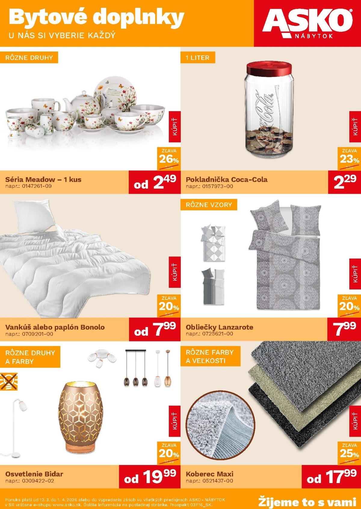 Leták ASKO NÁBYTOK - Bytové doplnky platný od 12.03.2026 do 01.04.2026