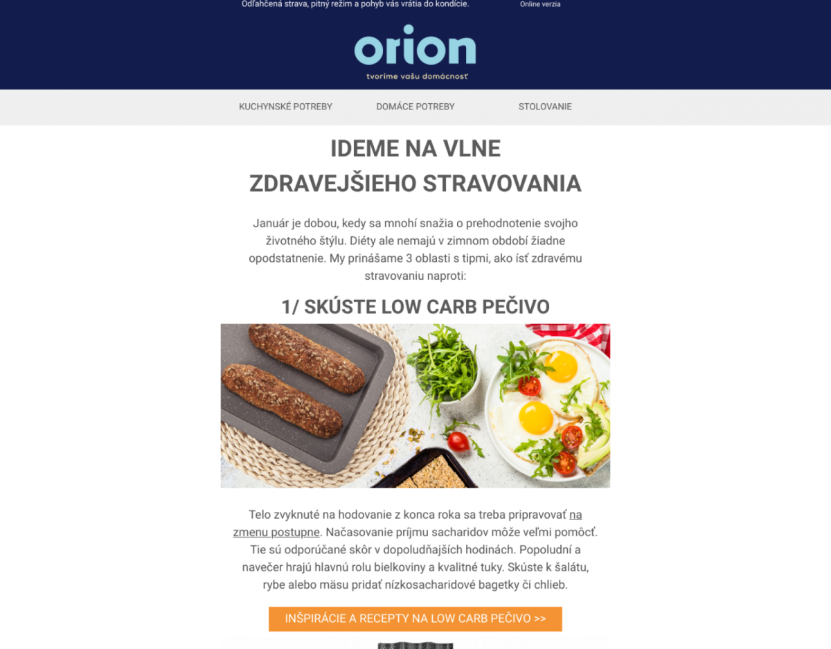 Orion tipy na zdravé januárové stravovanie.