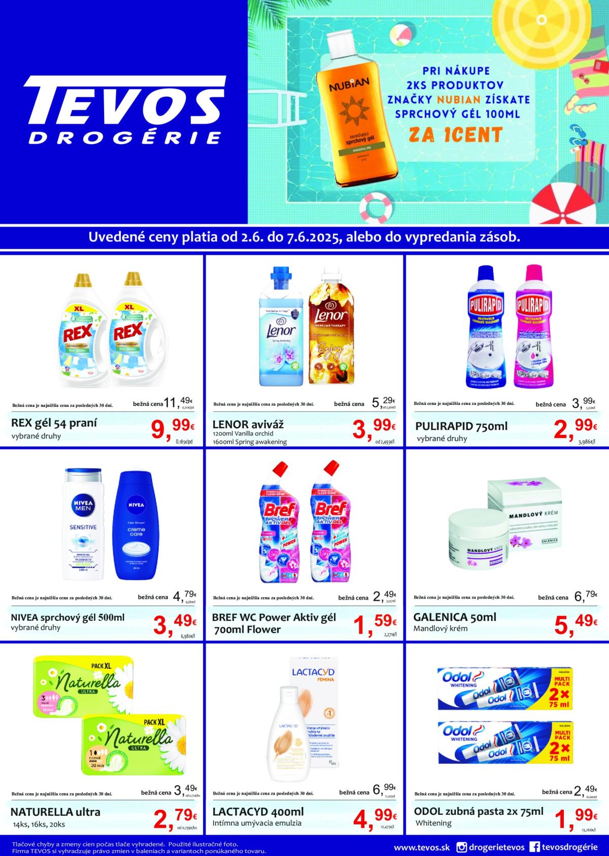 TEVOS drogérie leták platný od 02.06. - 07.06.