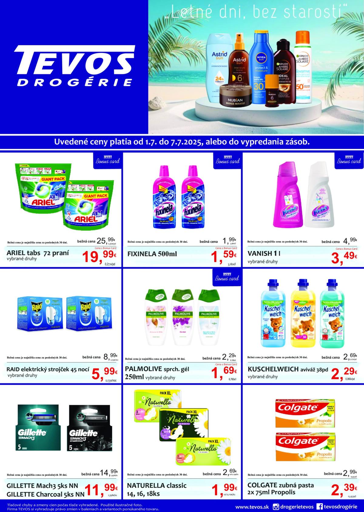 Leták TEVOS drogérie platný od 01.07. do 07.07.