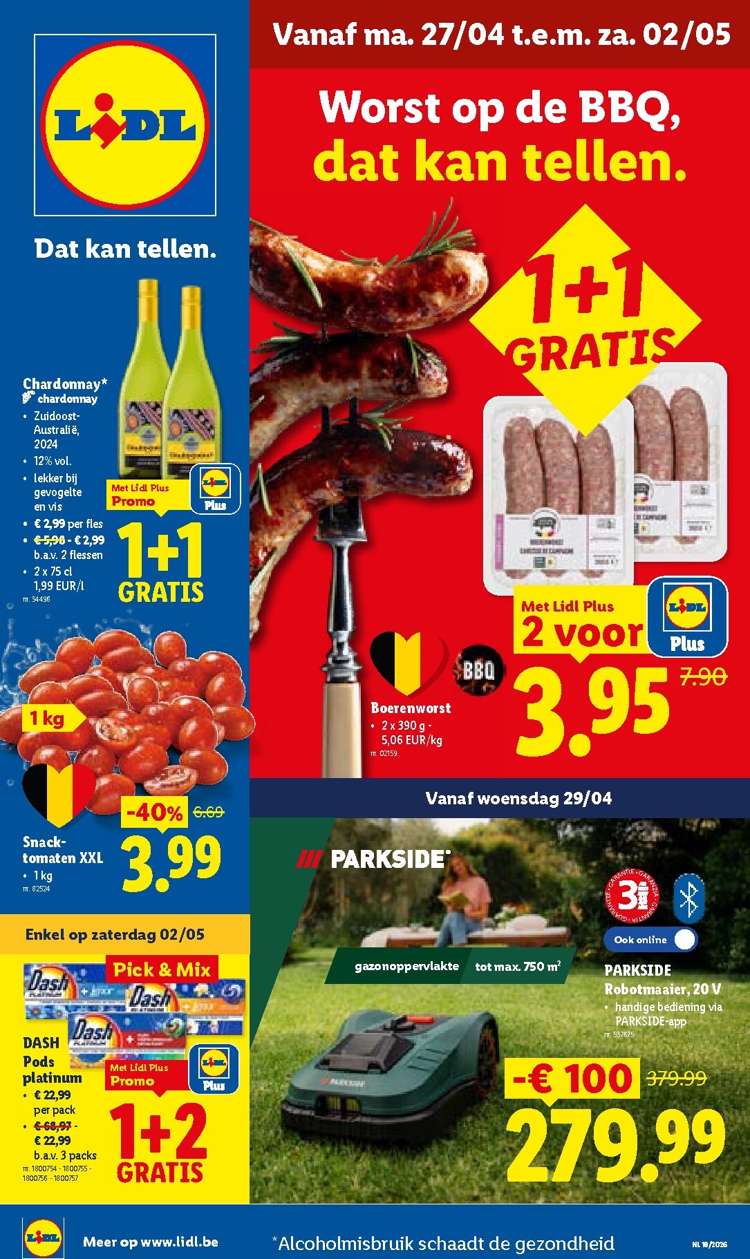 Lidl folder voor volgende week van maandag 27/04/2026 tot zaterdag 02/05/2026