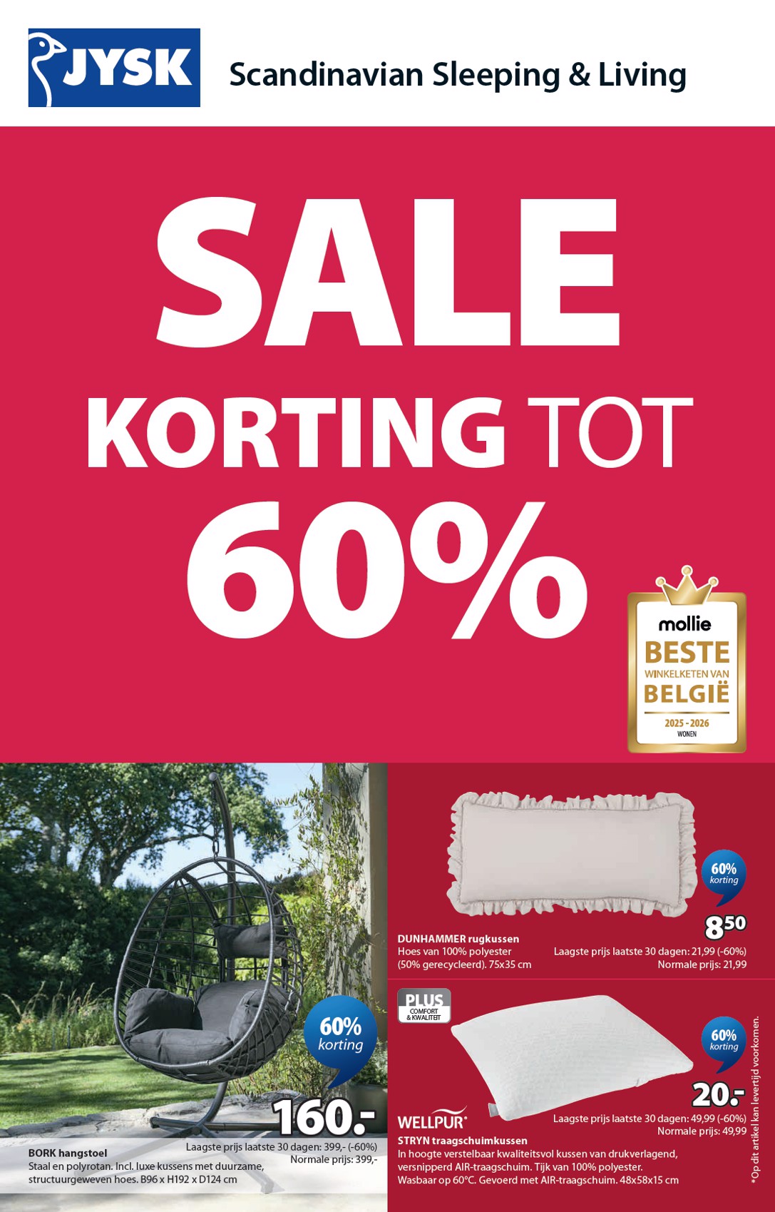 Huidige JYSK folder geldig van woensdag 01/07/2026 tot donderdag 30/07/2026