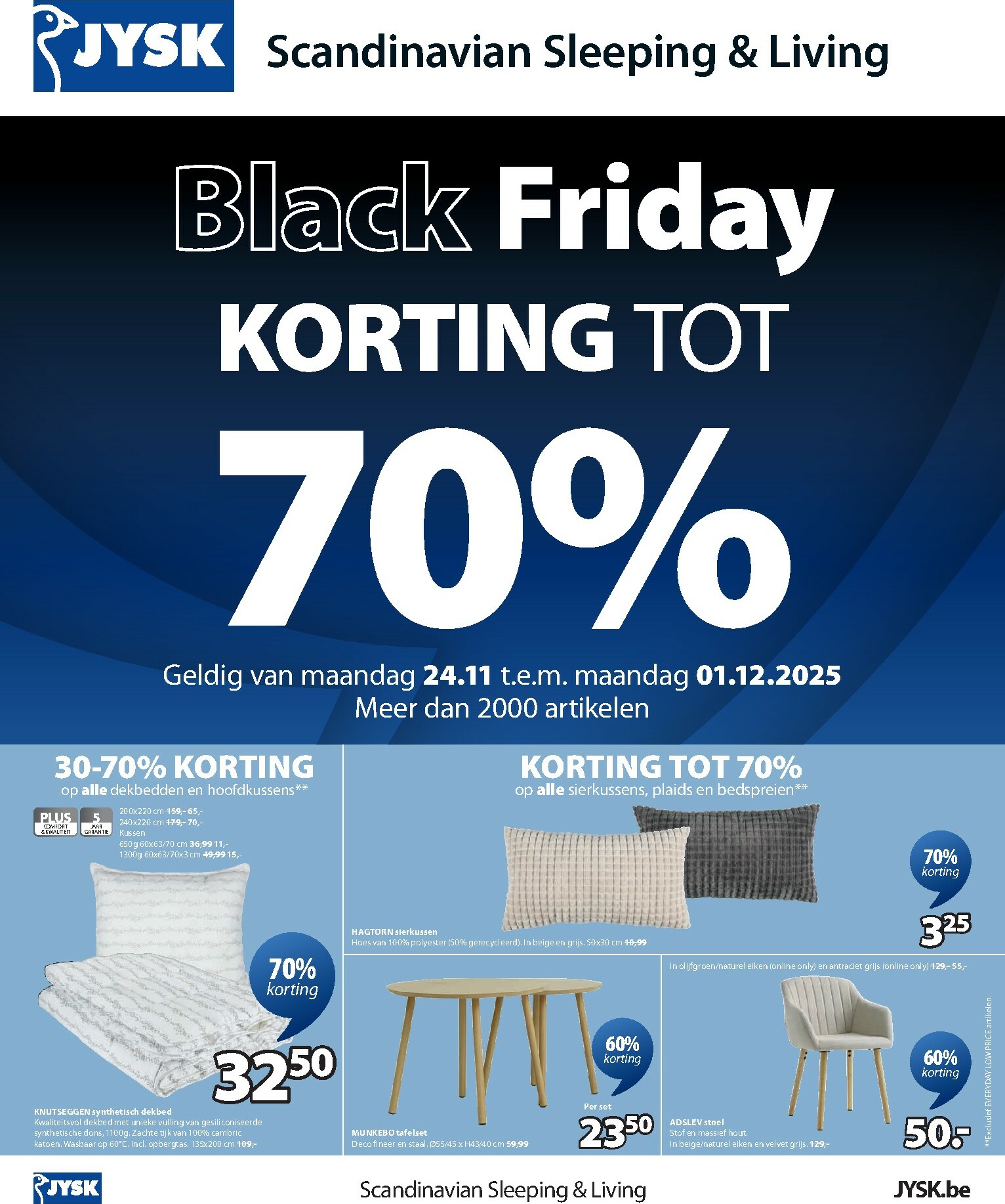 De JYSK folder geldig vanaf 24/11 t/m 01/12
