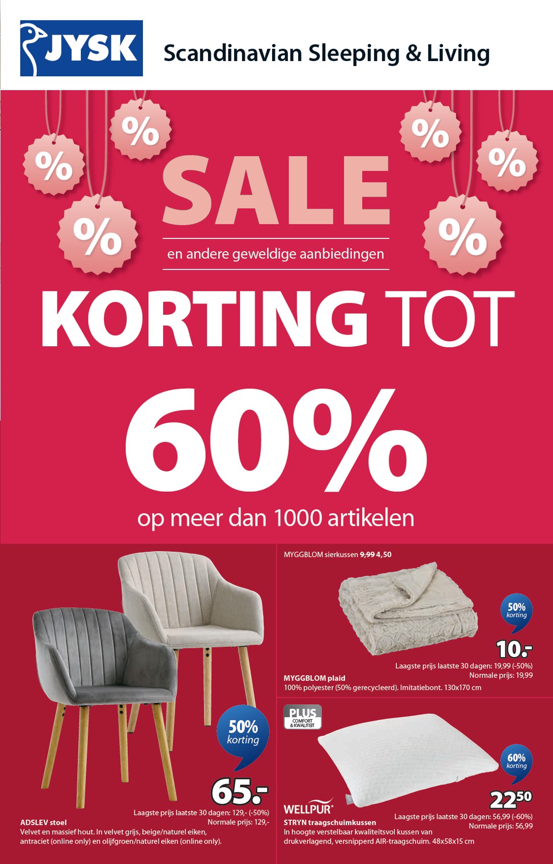 De JYSK folder geldig vanaf 03/01 t/m 31/01
