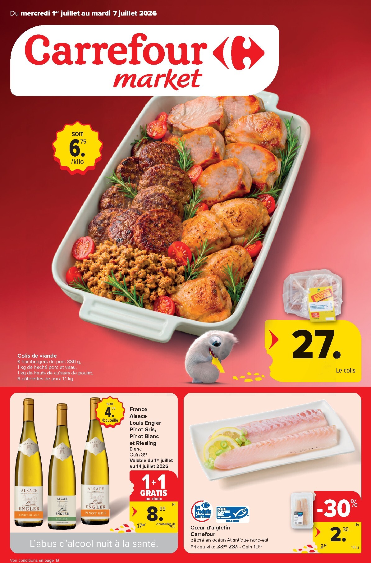 Carrefour Market folder voor volgende week van woensdag 01/07/2026 tot dinsdag 07/07/2026
