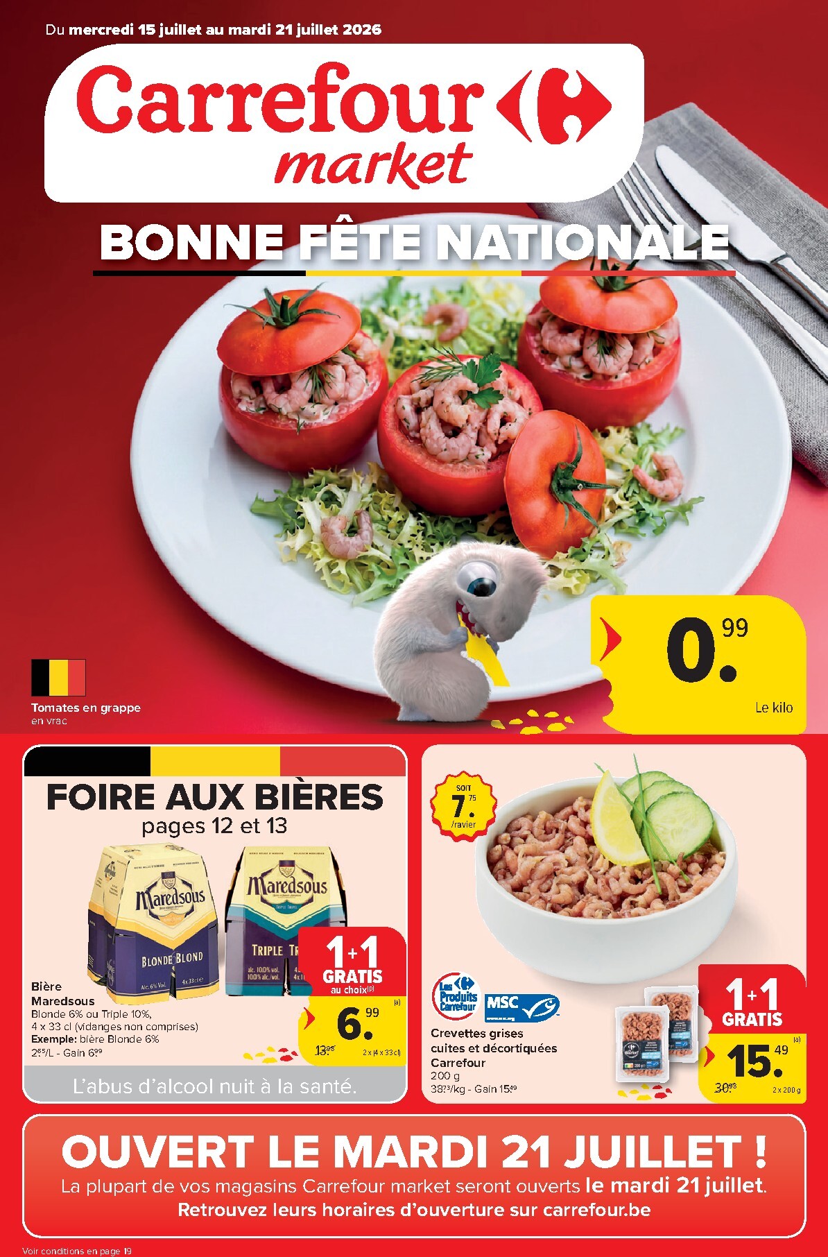Carrefour Market folder voor volgende week van woensdag 15/07/2026 tot dinsdag 21/07/2026