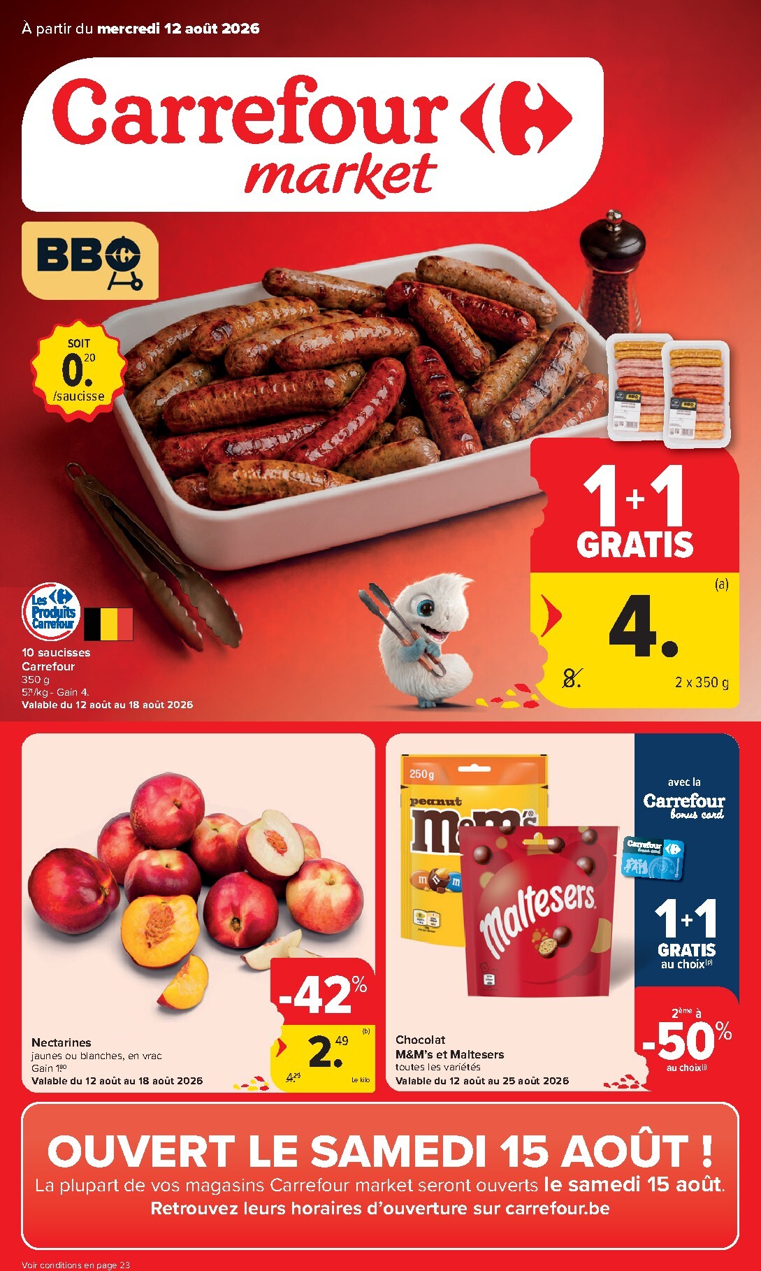 Carrefour Market folder voor volgende week van woensdag 12/08/2026 tot dinsdag 18/08/2026