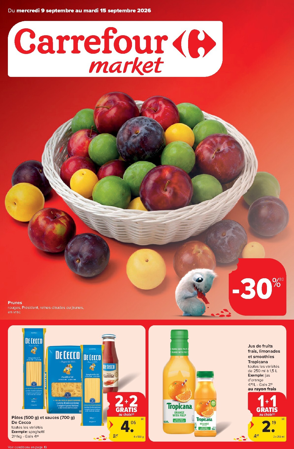Carrefour Market folder voor volgende week van woensdag 09/09/2026 tot dinsdag 15/09/2026