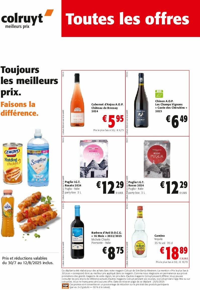 Colruyt - Toutes les offres folder geldig vanaf 30/07 - 12/08