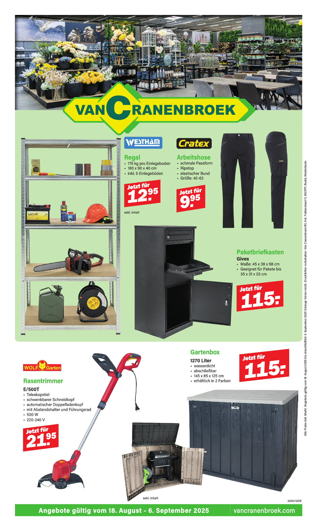 Van Cranenbroek - Duits folder geldig vanaf 18/08 - 06/09