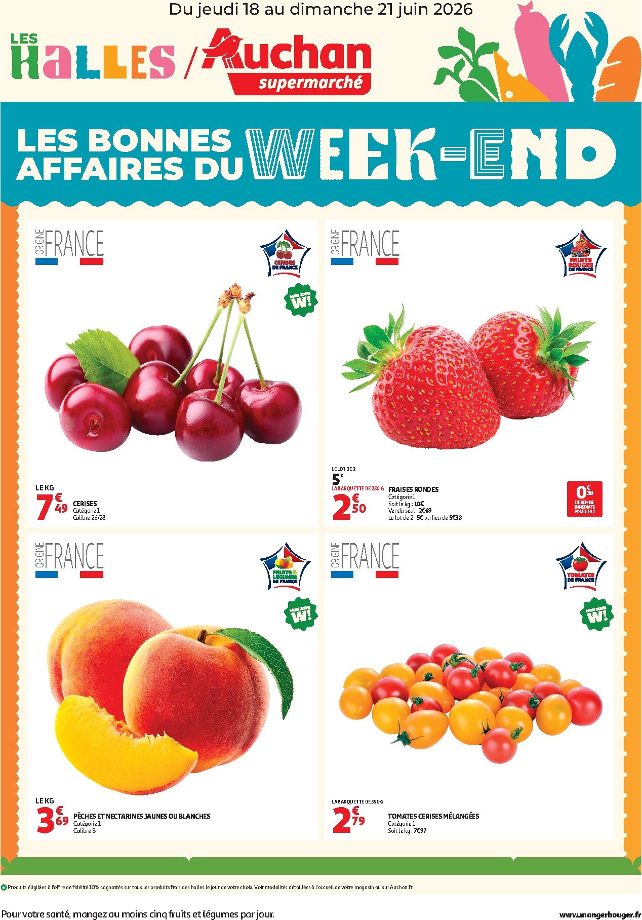 Huidige Auchan Supermarché - Les bons plans du week-end folder geldig van donderdag 18/06/2026 tot zondag 21/06/2026