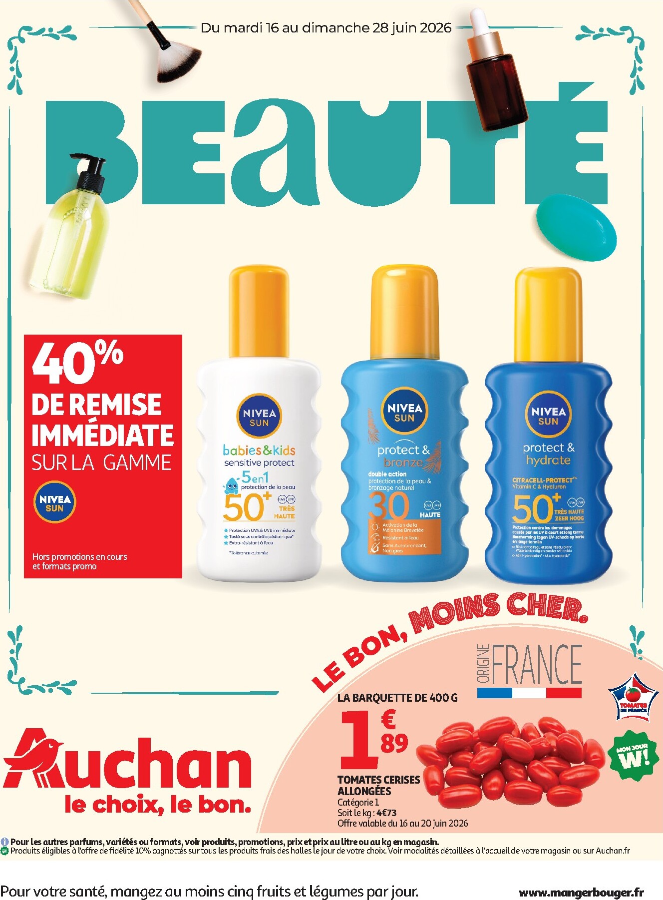 Huidige Auchan - Beauté folder geldig van dinsdag 16/06/2026 tot zondag 28/06/2026
