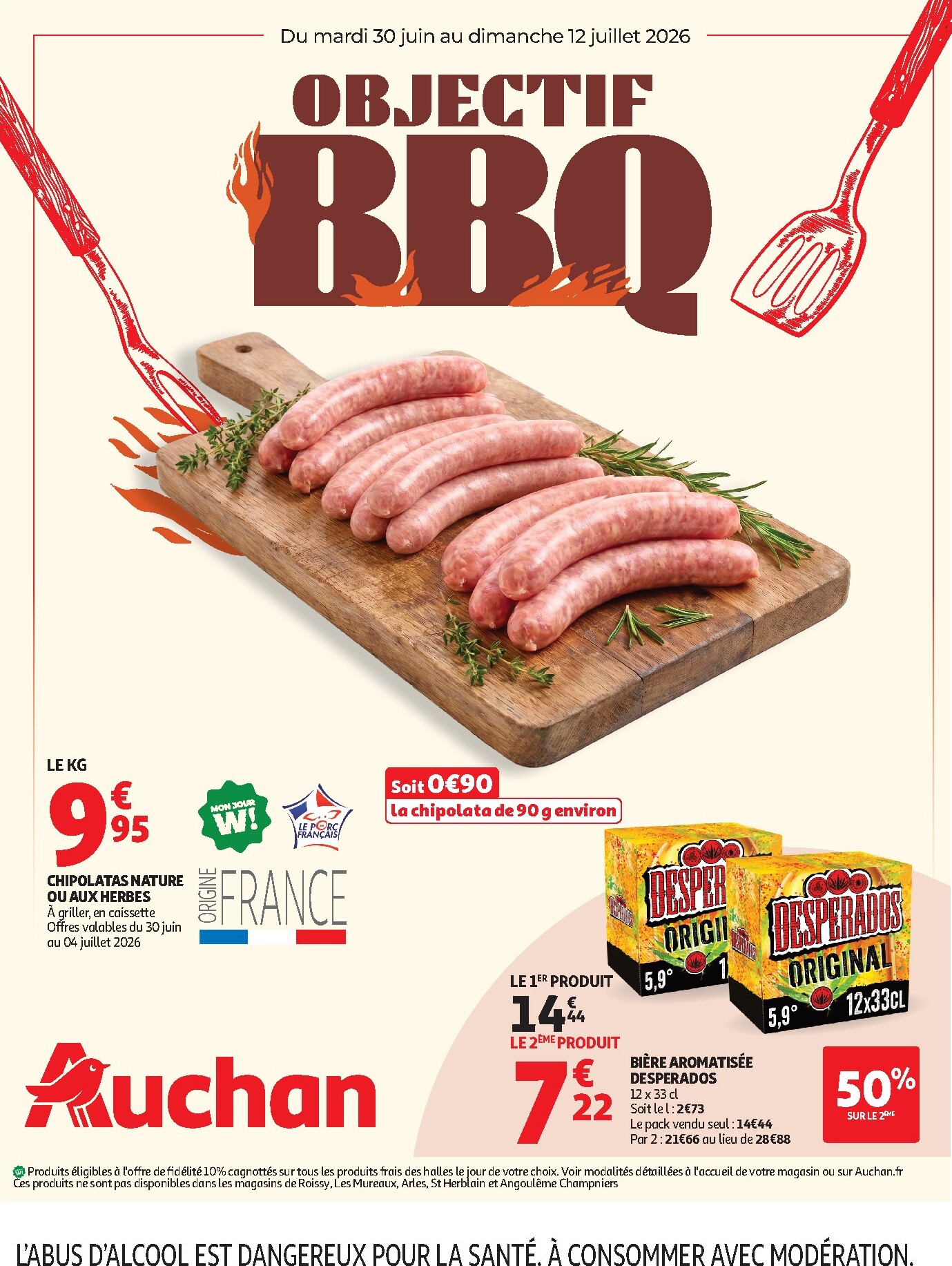 Auchan - Barbecue, promos hypers - Hypermarché folder voor volgende week van dinsdag 30/06/2026 tot zondag 12/07/2026