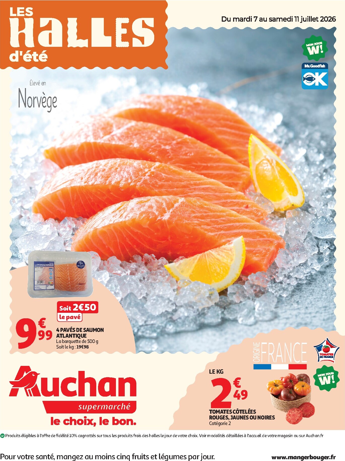 Auchan Supermarché - Tops, Halles folder voor volgende week van dinsdag 07/07/2026 tot zaterdag 11/07/2026