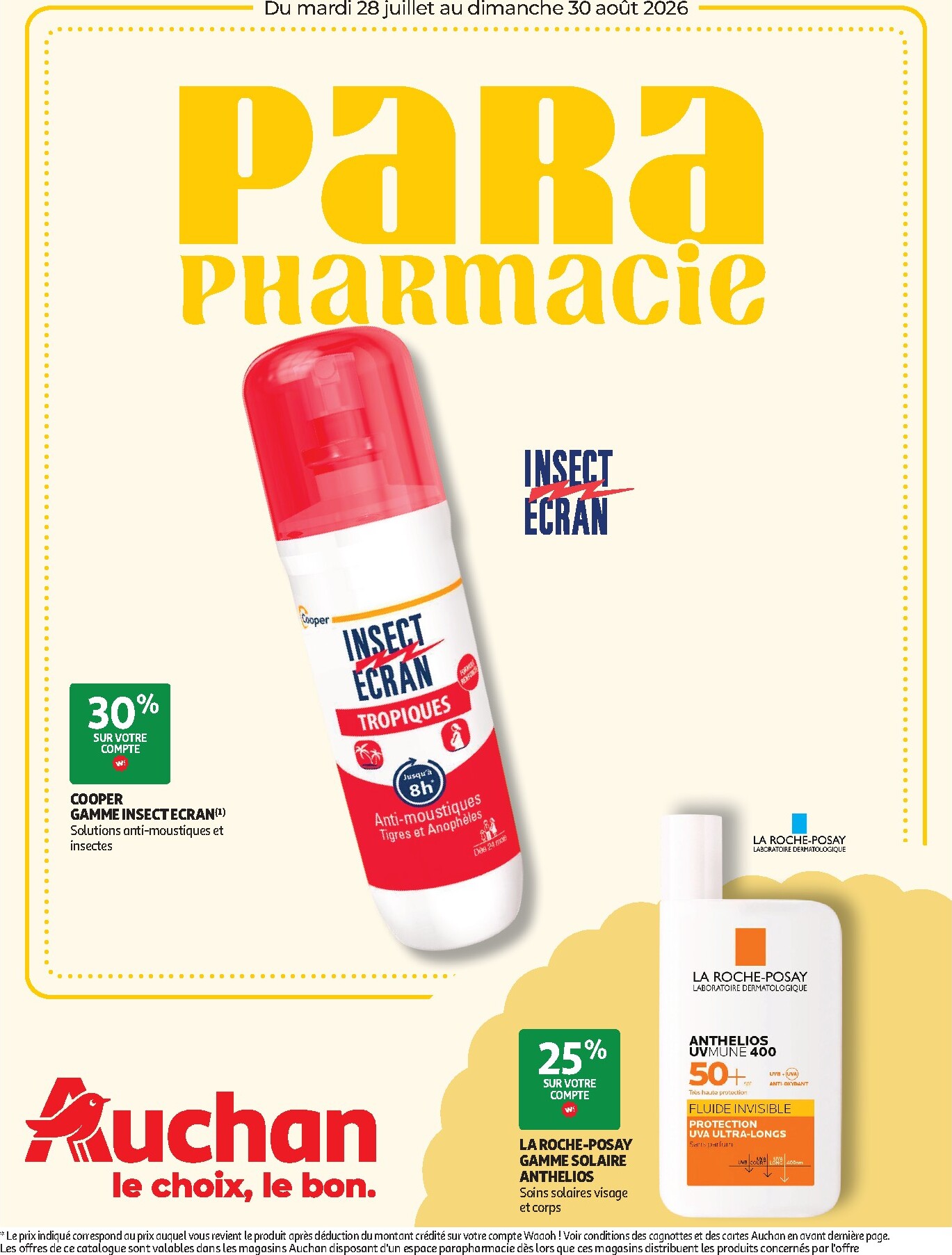 Auchan - Parapharmacie, beauté folder voor volgende week van dinsdag 28/07/2026 tot zondag 30/08/2026