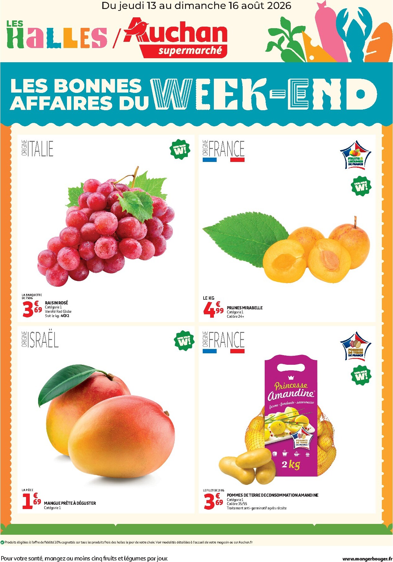 Huidige Auchan - Les bons plans du week end folder geldig van donderdag 13/08/2026 tot zondag 16/08/2026
