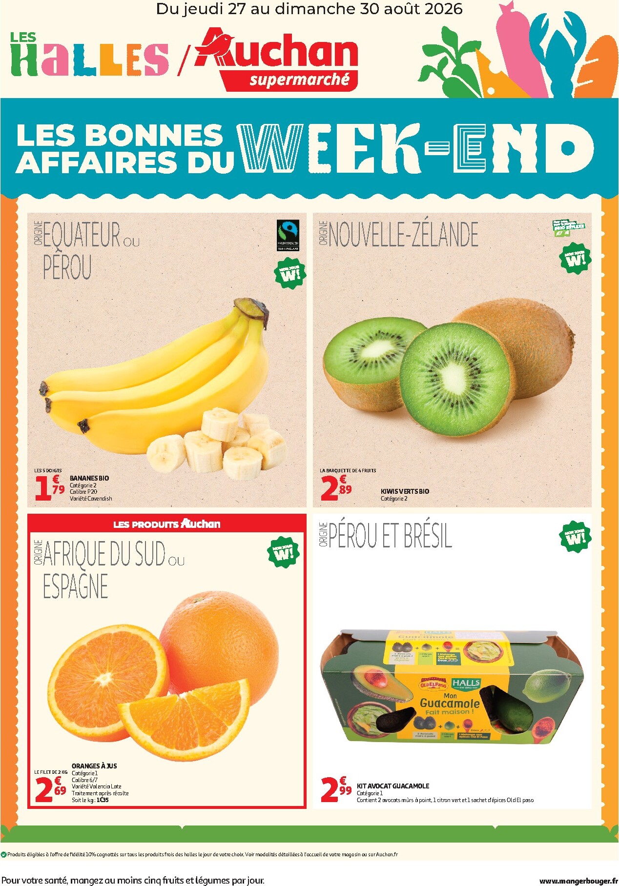 Huidige Auchan - Les bons plan du week end dans votre super - Supermarché folder geldig van donderdag 27/08/2026 tot zondag 30/08/2026