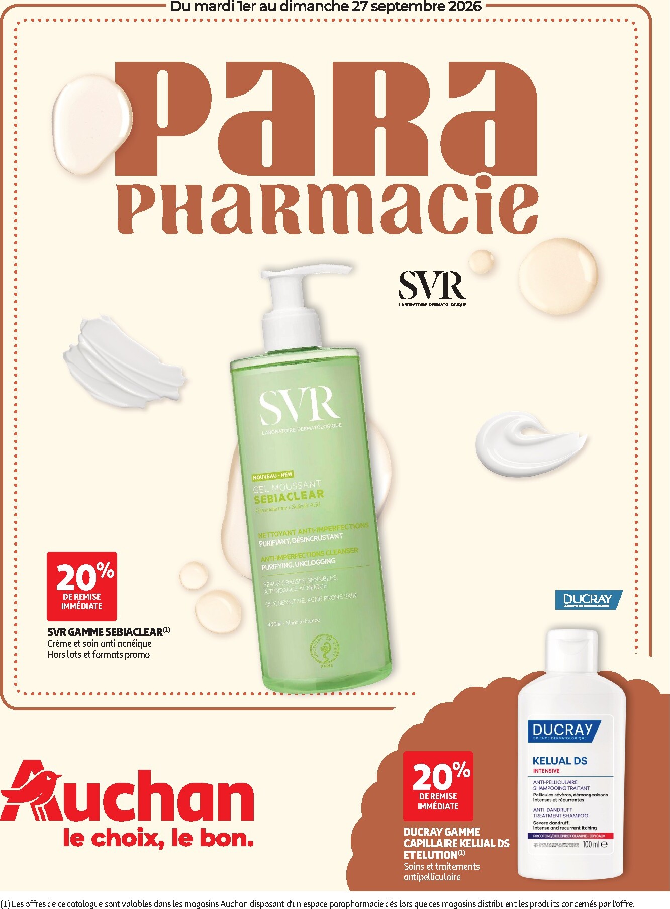 Auchan - Parapharmacie, beauté folder voor volgende week van dinsdag 01/09/2026 tot zondag 27/09/2026