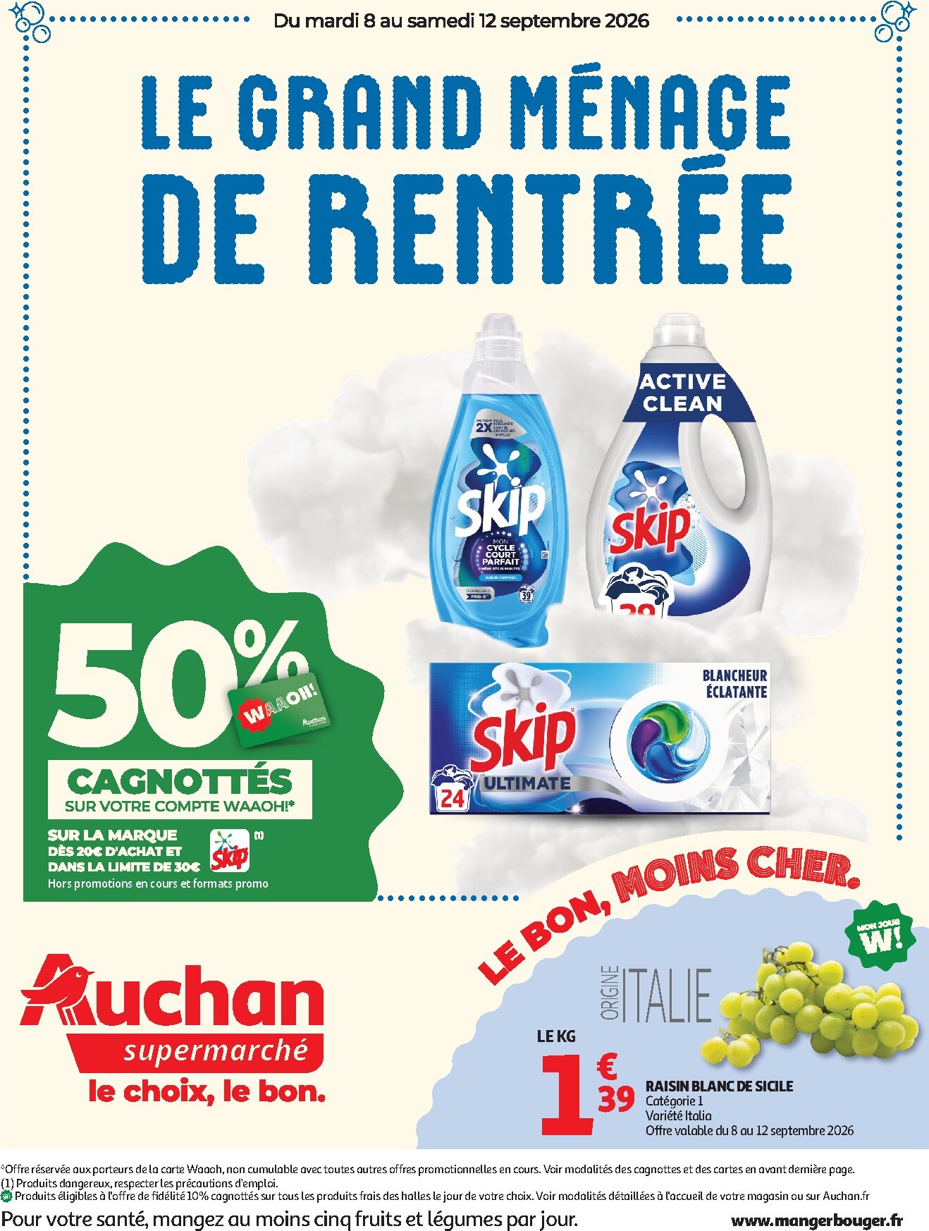 Auchan - Ménage rentrée supers - Supermarché folder voor volgende week van dinsdag 08/09/2026 tot zaterdag 12/09/2026