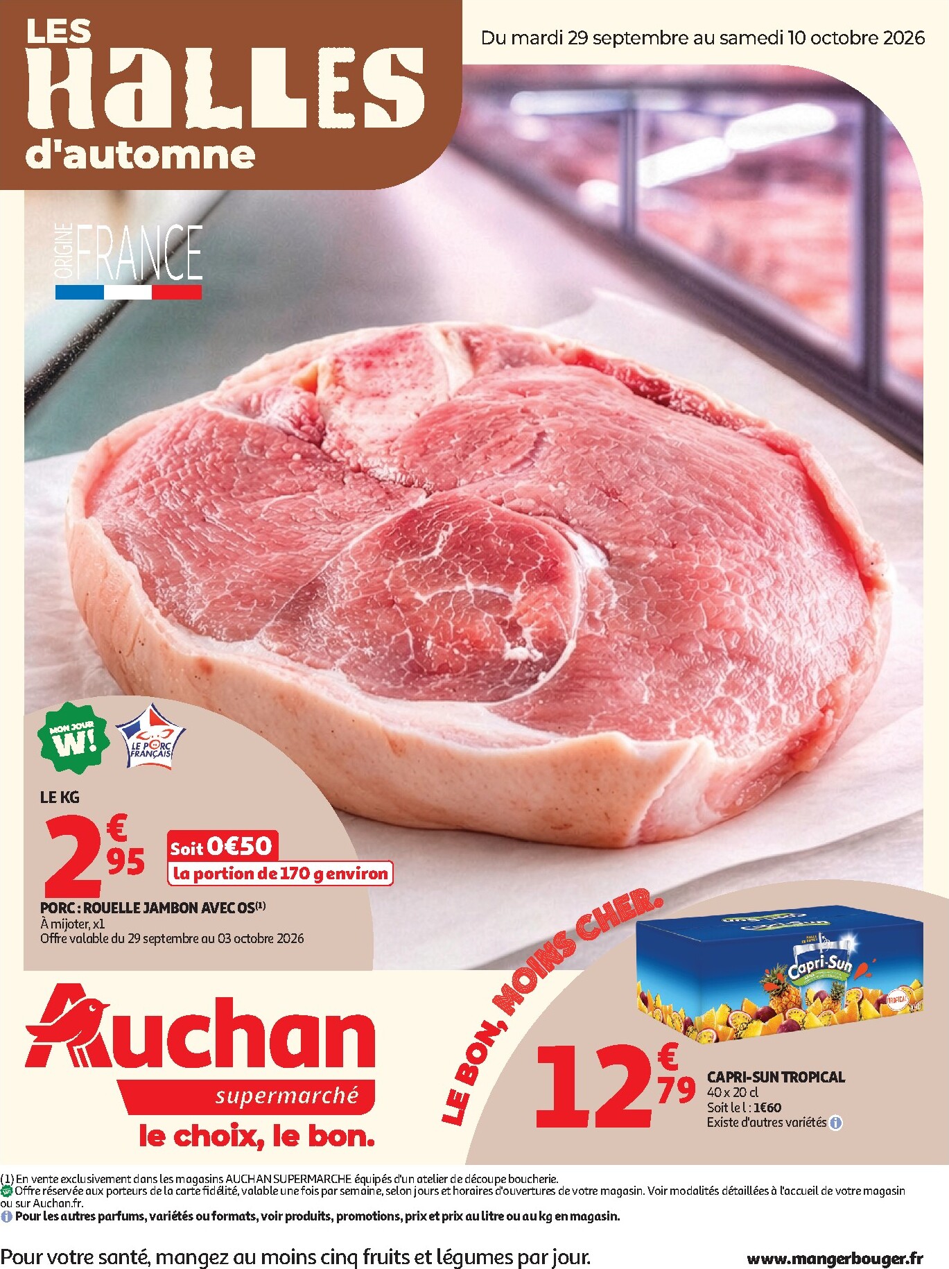 Auchan - Halles d'automne supers - Supermarché folder voor volgende week van dinsdag 29/09/2026 tot zaterdag 10/10/2026