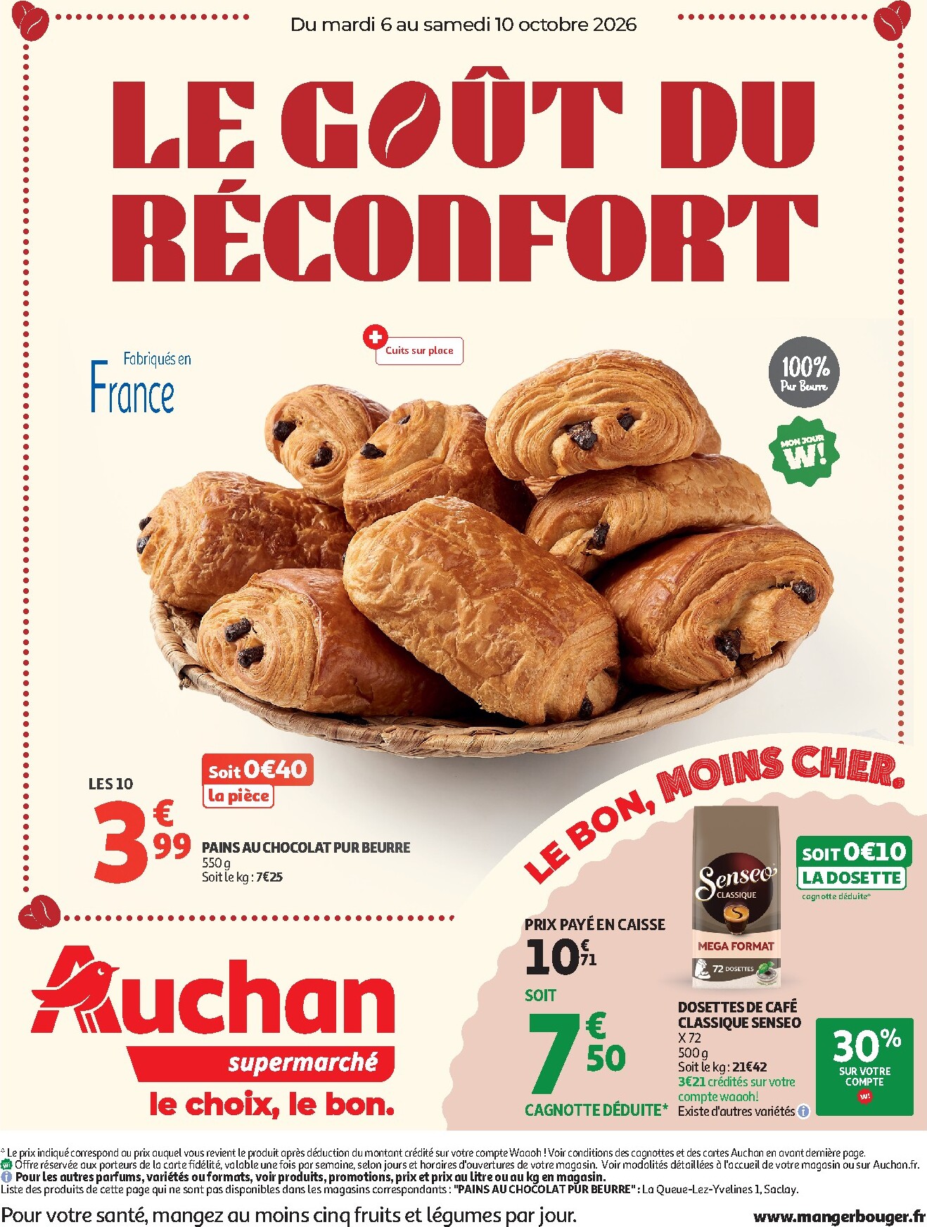 Auchan - Le Goût du Réconfort folder voor volgende week van dinsdag 06/10/2026 tot zaterdag 10/10/2026