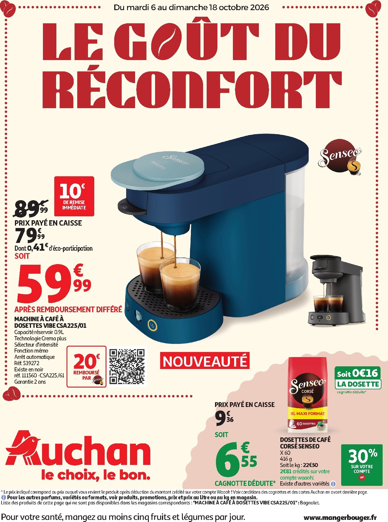 Auchan - Le Goût du Réconfort folder voor volgende week van dinsdag 06/10/2026 tot zondag 18/10/2026