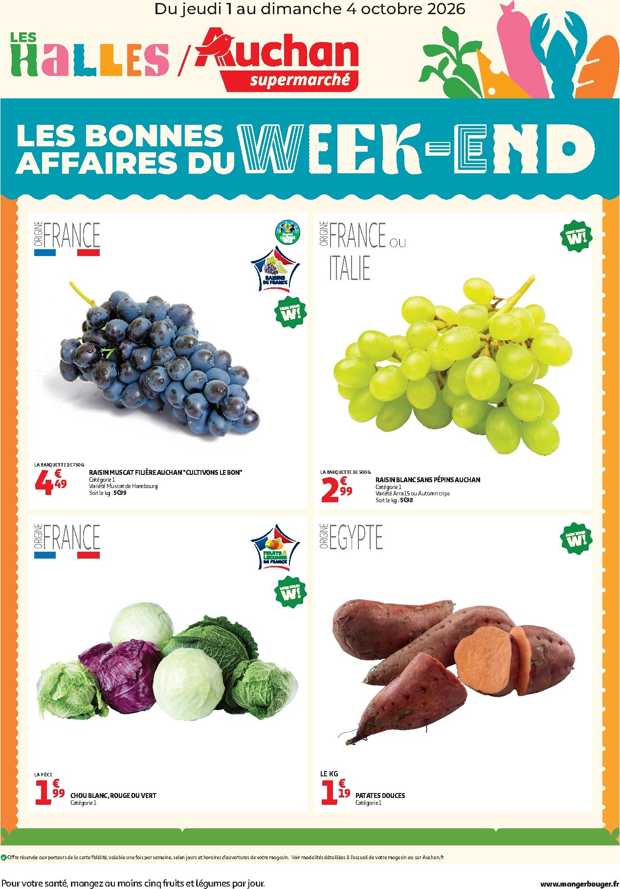 Huidige Auchan - Les bons plans du week end dans votre super folder geldig van donderdag 01/10/2026 tot zondag 04/10/2026