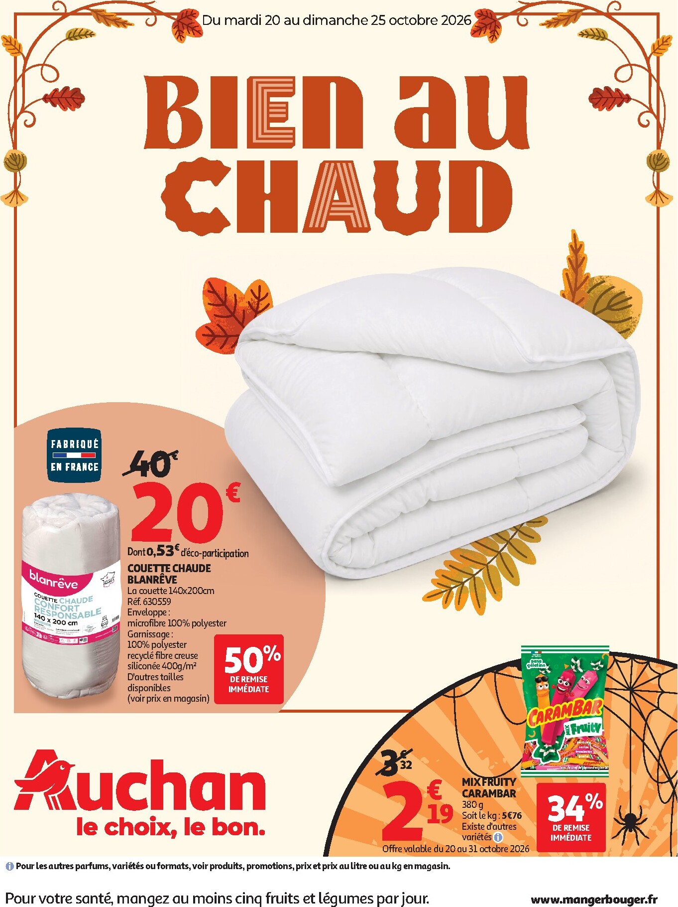 Auchan - Automne, Halloween hypers - Hypermarché folder voor volgende week van dinsdag 20/10/2026 tot zondag 25/10/2026