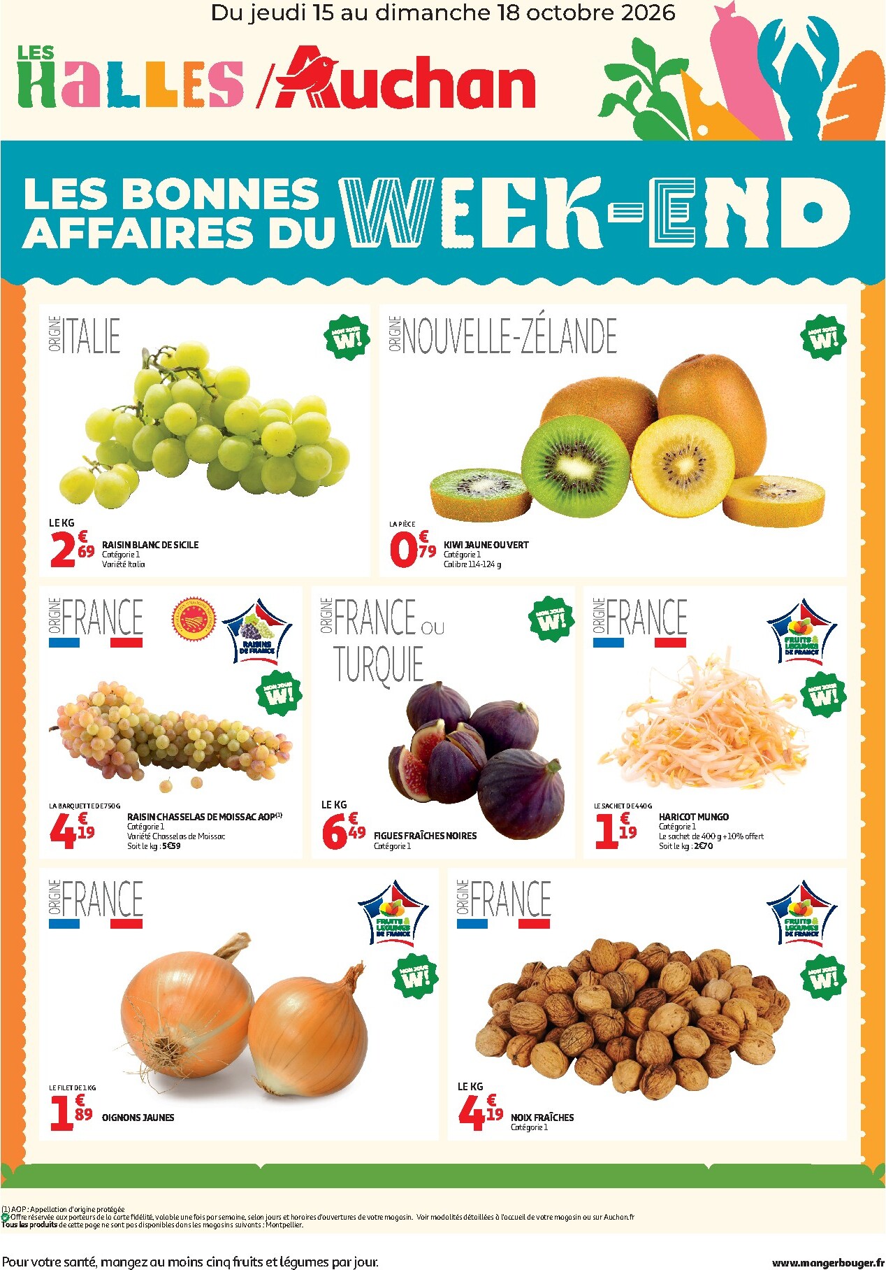 Huidige Auchan - Bons plans du week end - Hypermarché folder geldig van donderdag 15/10/2026 tot zondag 18/10/2026