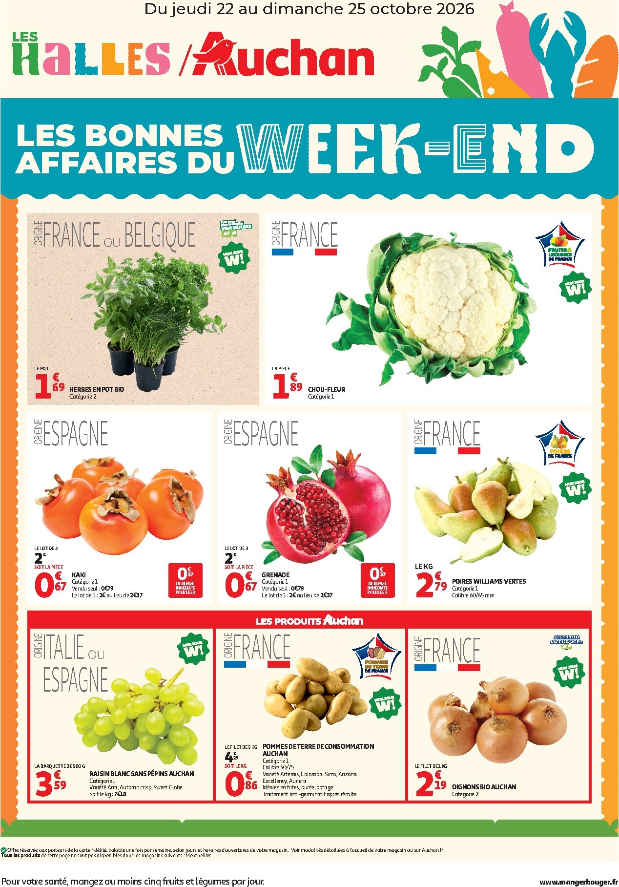Huidige Auchan - Bons plans du week end folder geldig van donderdag 22/10/2026 tot zondag 25/10/2026
