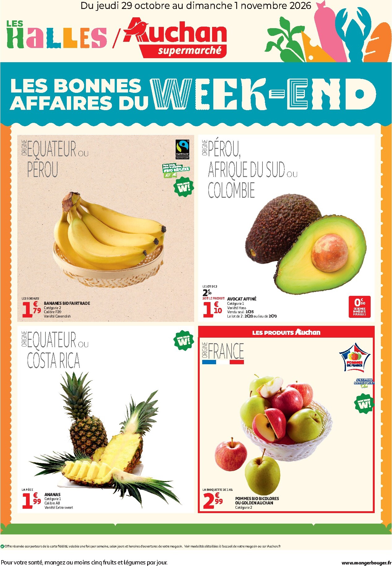 Huidige Auchan supermarché - Les bons plans du week-end folder geldig van donderdag 29/10/2026 tot zondag 01/11/2026