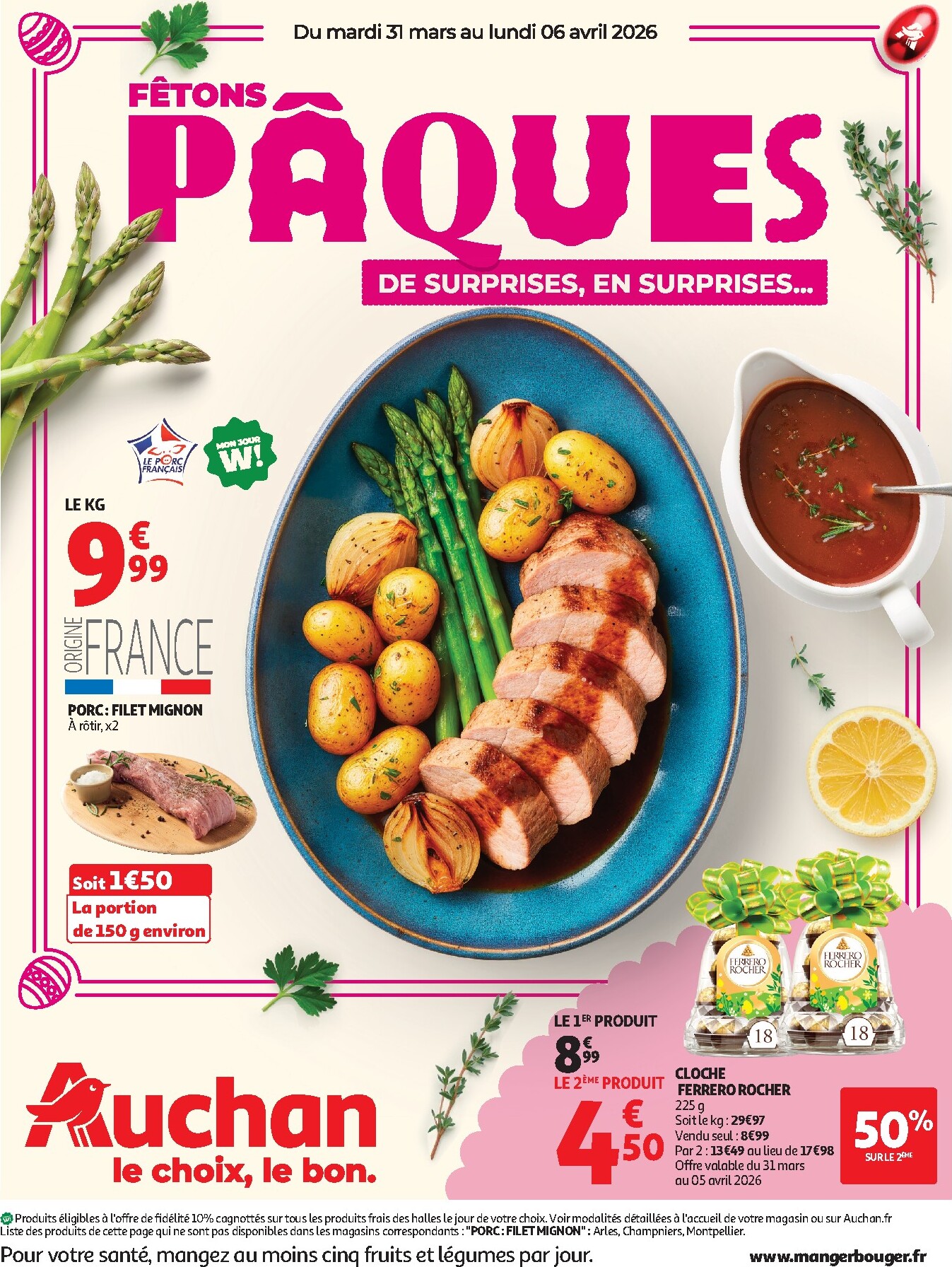 De Auchan - Pâques hypers - Hypermarché folder geldig vanaf 31/03/2026 t/m 06/04/2026
