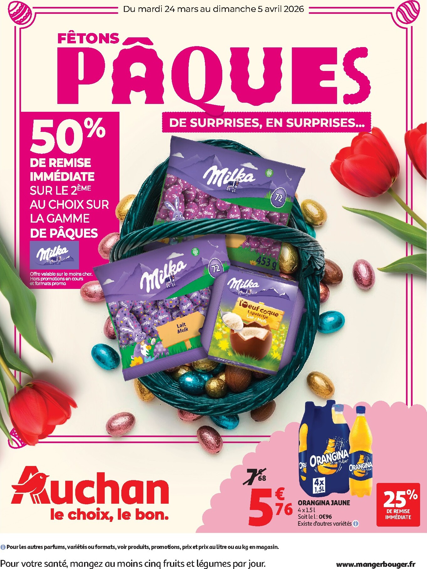 De Auchan - Chocolat Pâques hypers - Hypermarché folder geldig vanaf 24/03/2026 t/m 05/04/2026