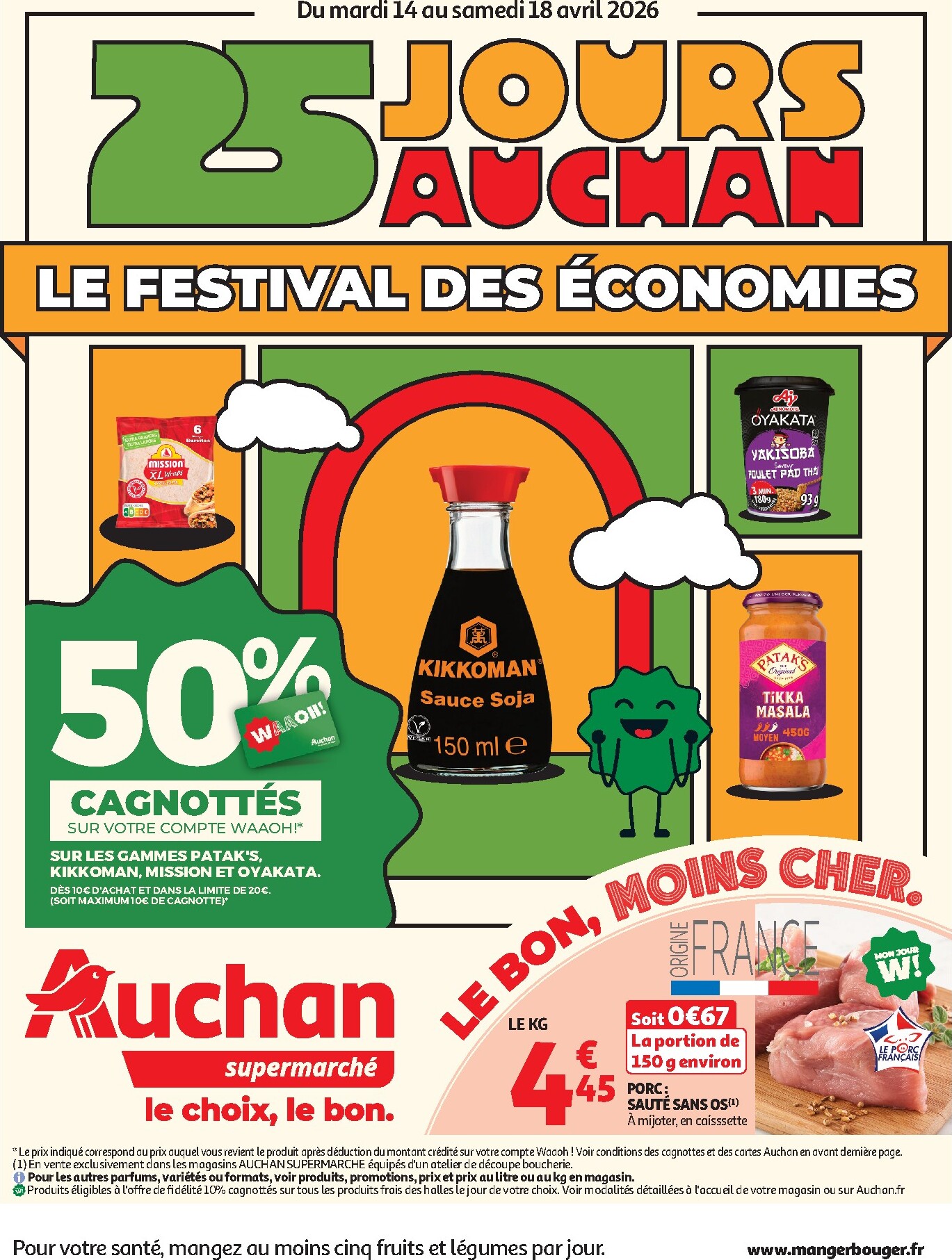 Auchan Supermarché - 25 jours de super promos folder voor volgende week van dinsdag 14/04/2026 tot zaterdag 18/04/2026