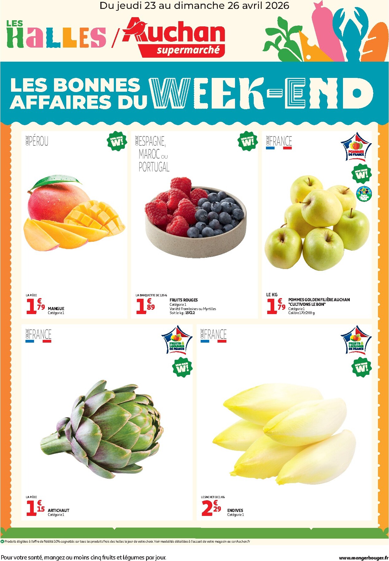 Huidige Auchan Supermarché - Les bons plans du week-end folder geldig van donderdag 23/04/2026 tot zondag 26/04/2026