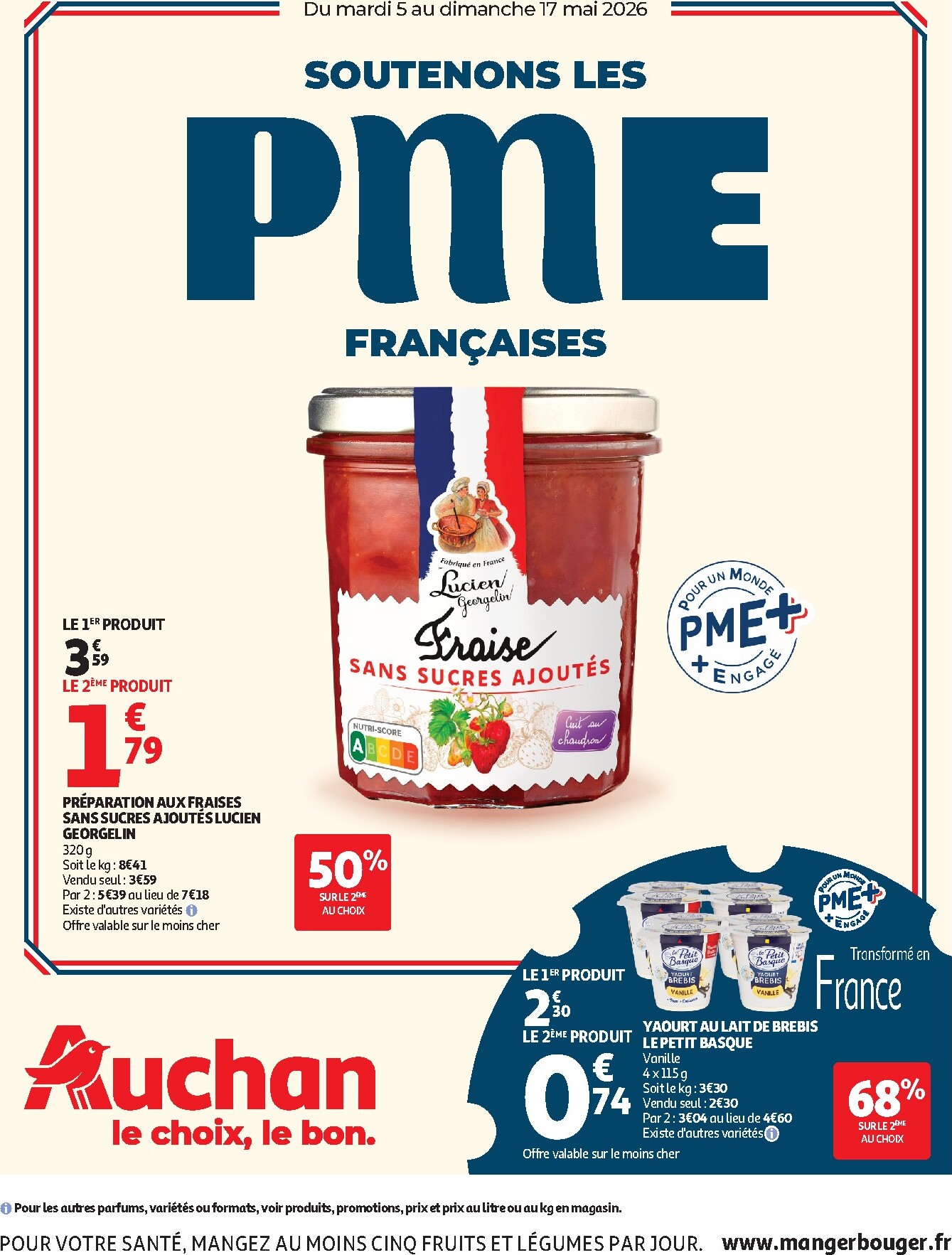 Auchan - Soutenous les PME Françaises folder voor volgende week van dinsdag 05/05/2026 tot zondag 17/05/2026