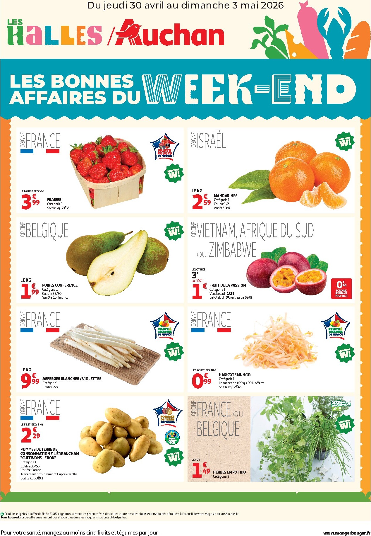 Huidige Auchan - Les bons plans du week-end folder geldig van donderdag 30/04/2026 tot zondag 03/05/2026