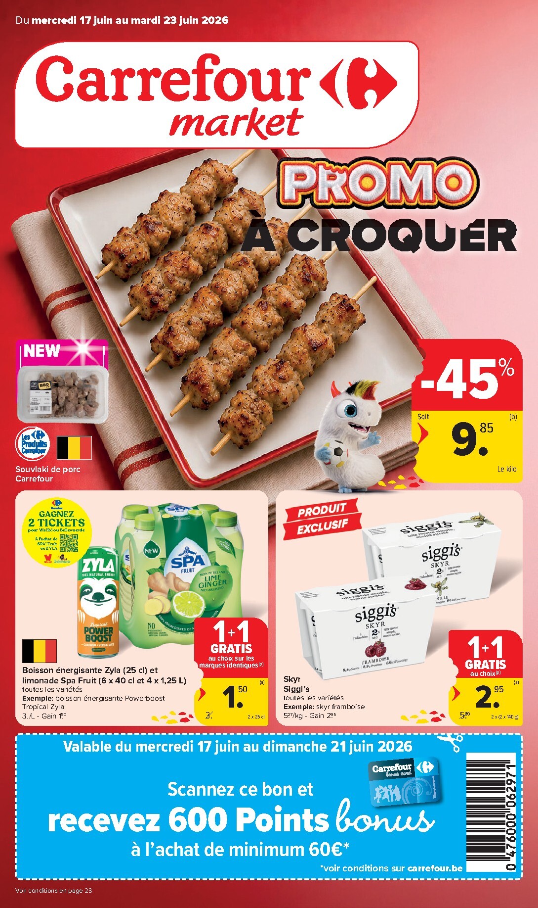 Huidige Carrefour Market folder geldig van woensdag 17/06/2026 tot dinsdag 23/06/2026